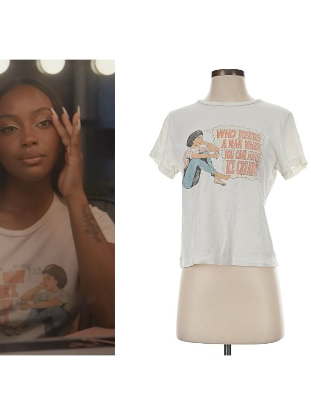 RE/DONE X HANES ASO GROWNISH ANNIKA LONGSTREET Who Needs A Man Tee Shirt RARE